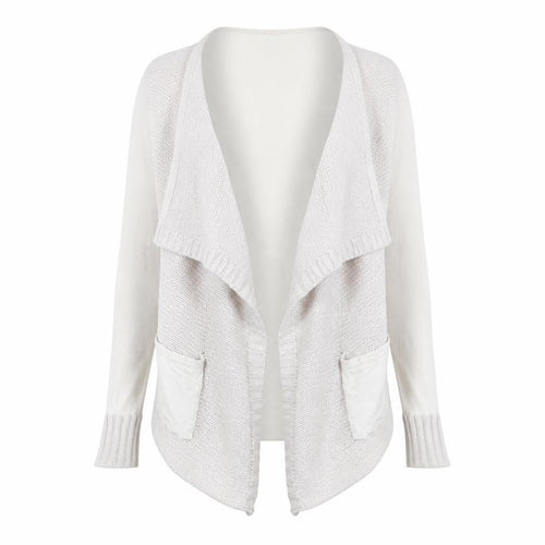 Mint Velvet Women Ivory Open Front Cardigan 12 Open-Knit