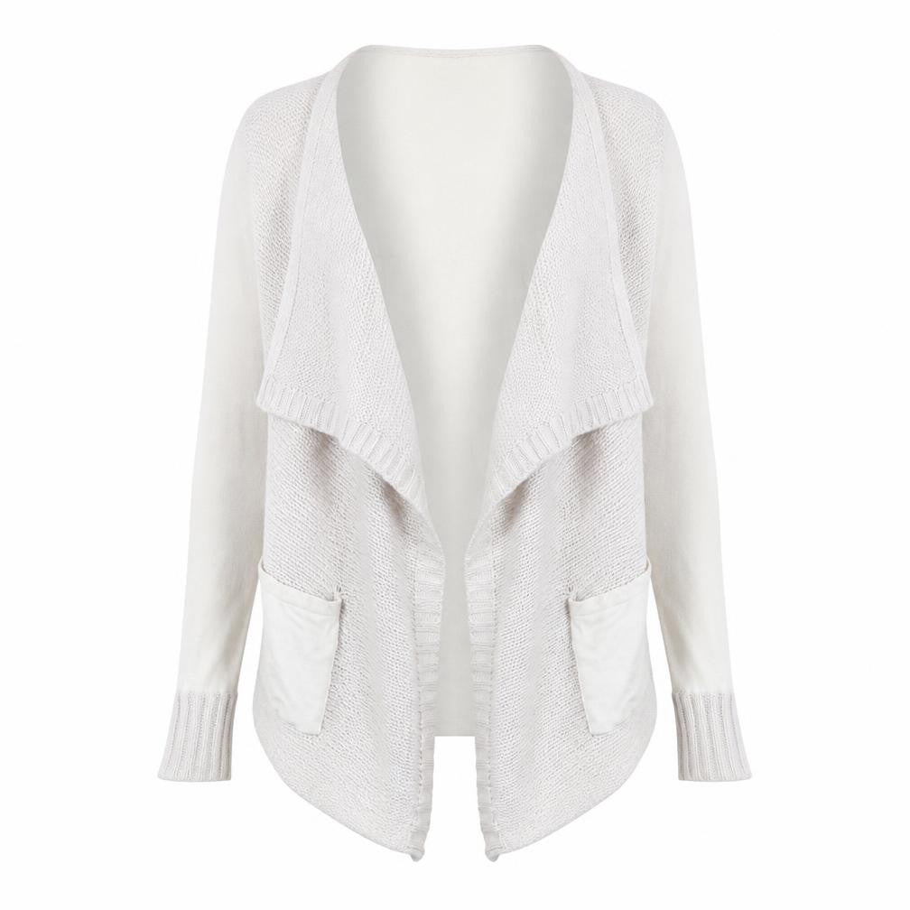 Mint Velvet Women Ivory Open Front Cardigan 12 Open-Knit