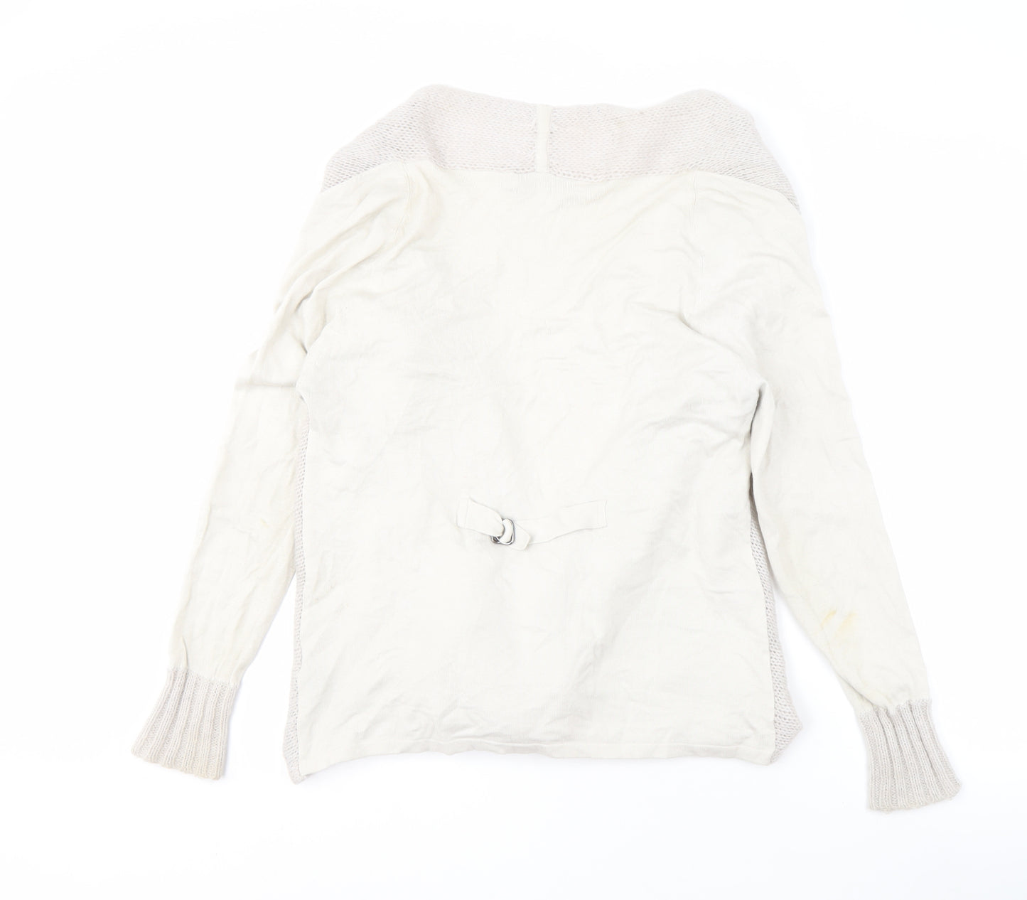 Mint Velvet Women Ivory Open Front Cardigan 12 Open-Knit