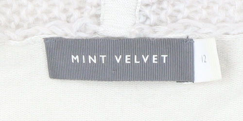 Mint Velvet Women Ivory Open Front Cardigan 12 Open-Knit