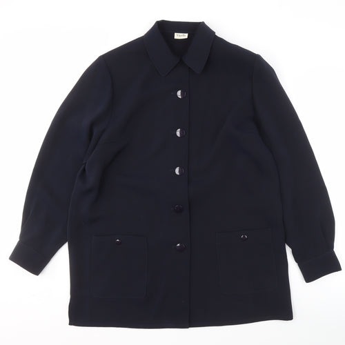 Viyella Women's Blue Button-Up Long Sleeve Shirt