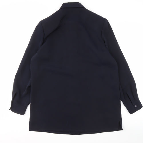 Viyella Women's Blue Button-Up Long Sleeve Shirt