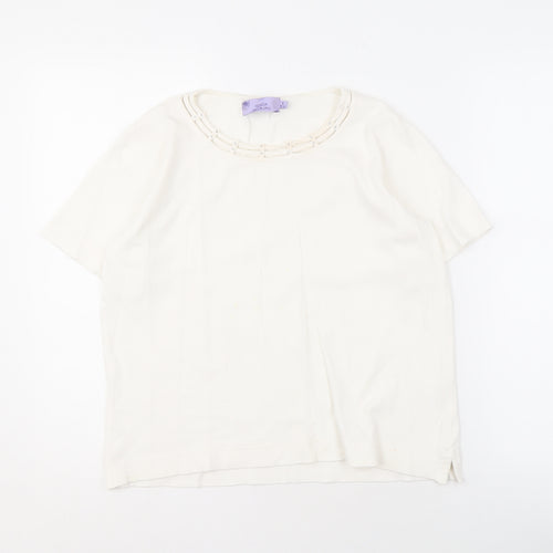 Honor Millburn Women's Ivory Beaded Blouse Size S