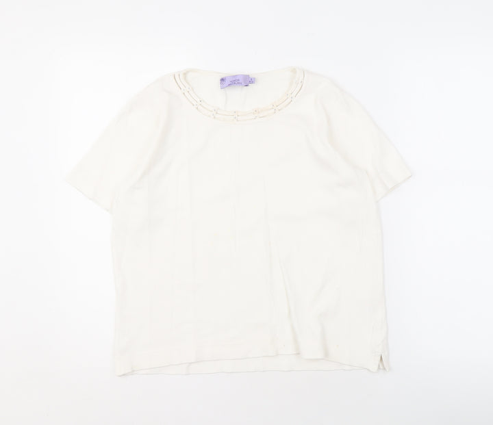Honor Millburn Women's Ivory Beaded Blouse Size S