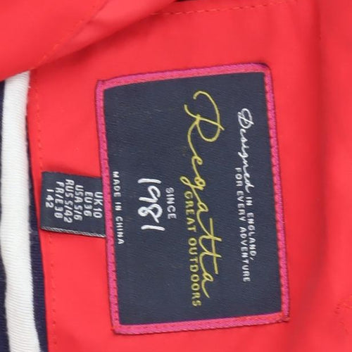 Regatta Women's Red Hooded Rain Coat - Size 10