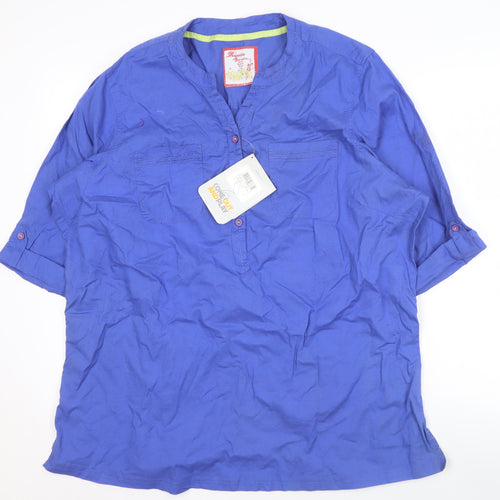 Regatta Women's Blue Cotton Shirt UK 22