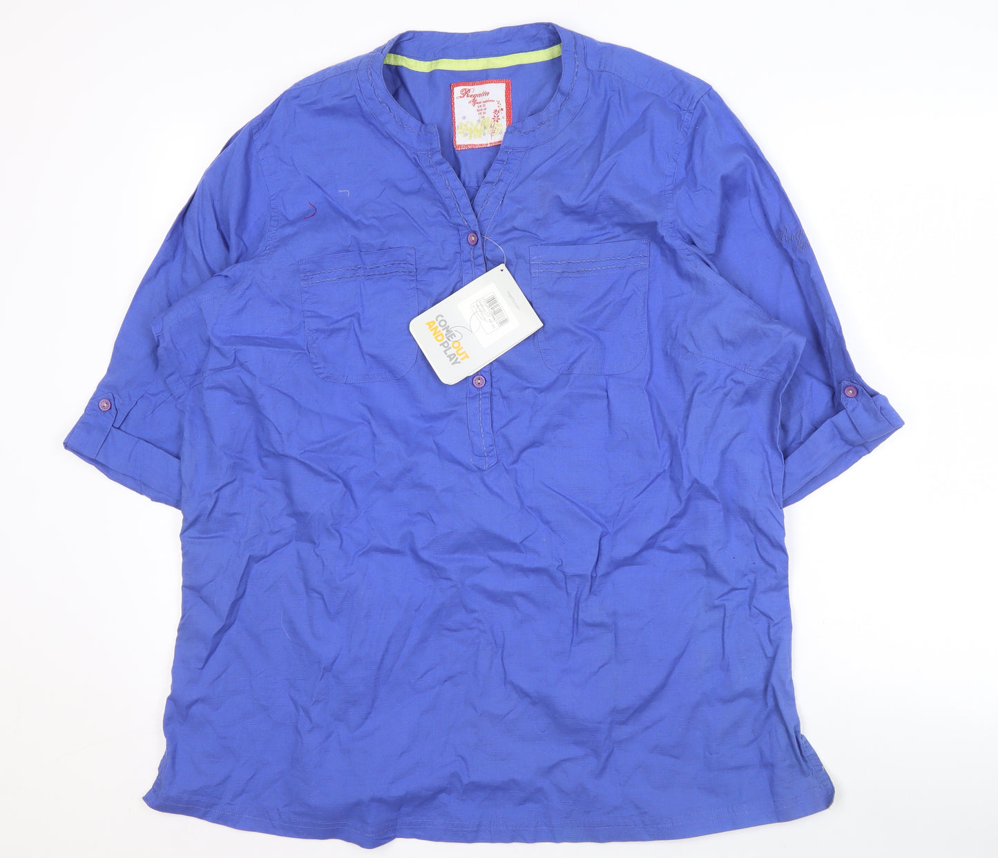 Regatta Women's Blue Cotton Shirt UK 22