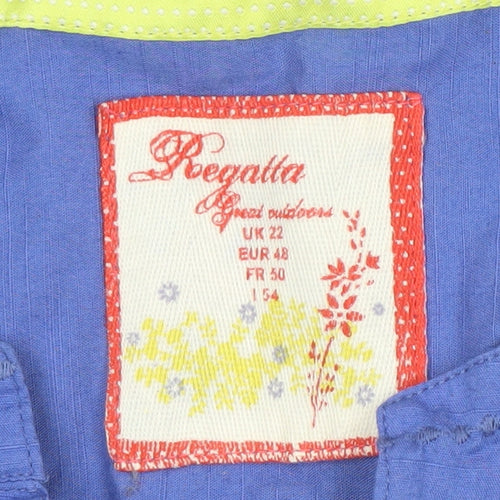 Regatta Women's Blue Cotton Shirt UK 22