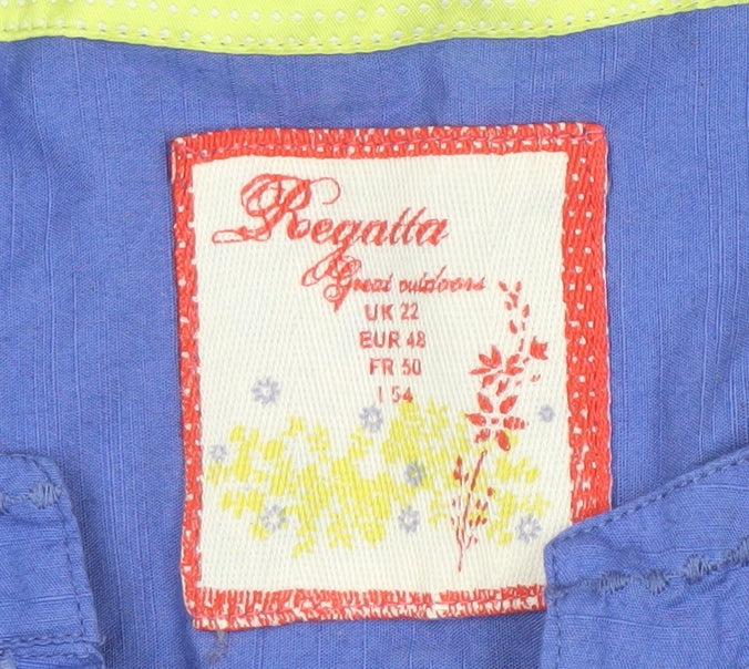 Regatta Women's Blue Cotton Shirt UK 22