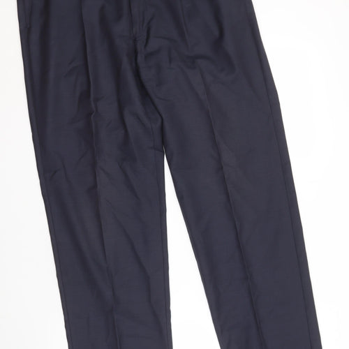 Marks and Spencer Men's Blue Wool Trousers Size 36/33