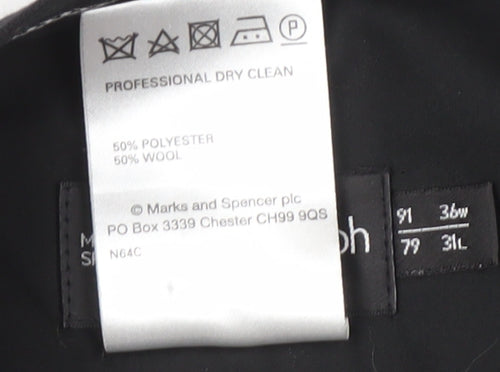 Marks and Spencer Black Mens Dress Pants Size 36