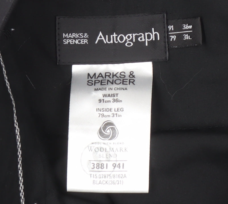 Marks and Spencer Black Mens Dress Pants Size 36