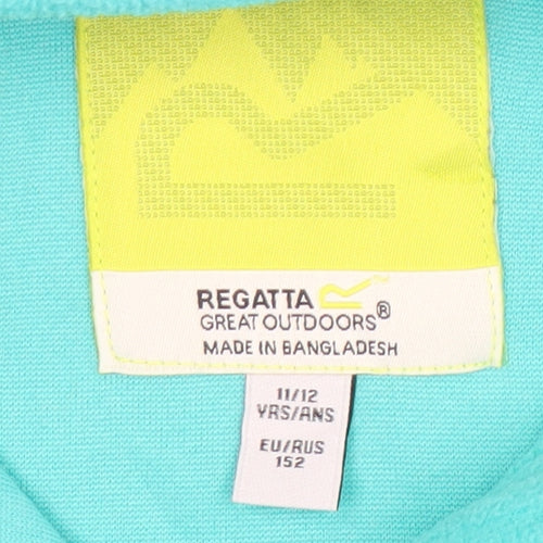 Regatta Girls Blue Fleece Sweatshirt 11-12 Years, Outdoor 1/2 Zip