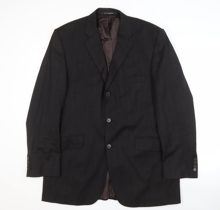 Jeff Banks Men's Black Striped Blazer, 42 Long
