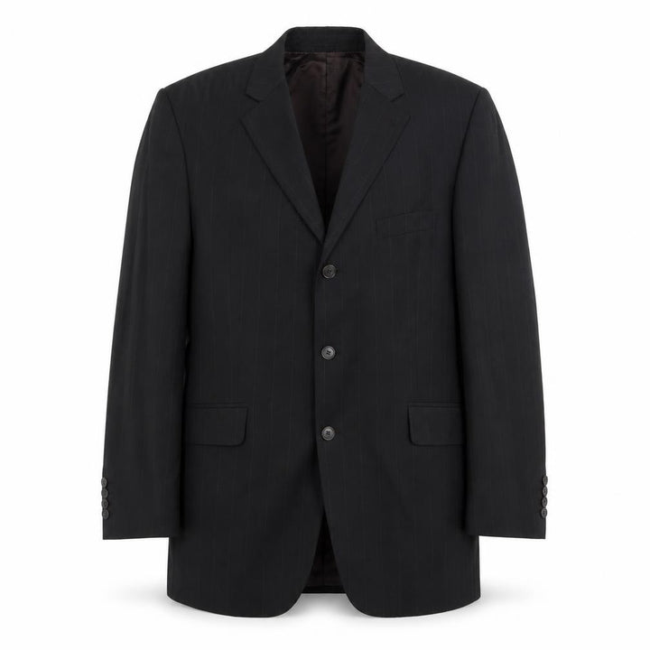Jeff Banks Men's Black Striped Blazer, 42 Long