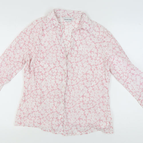Double TWO Women’s Pink Floral Blouse, Size 12