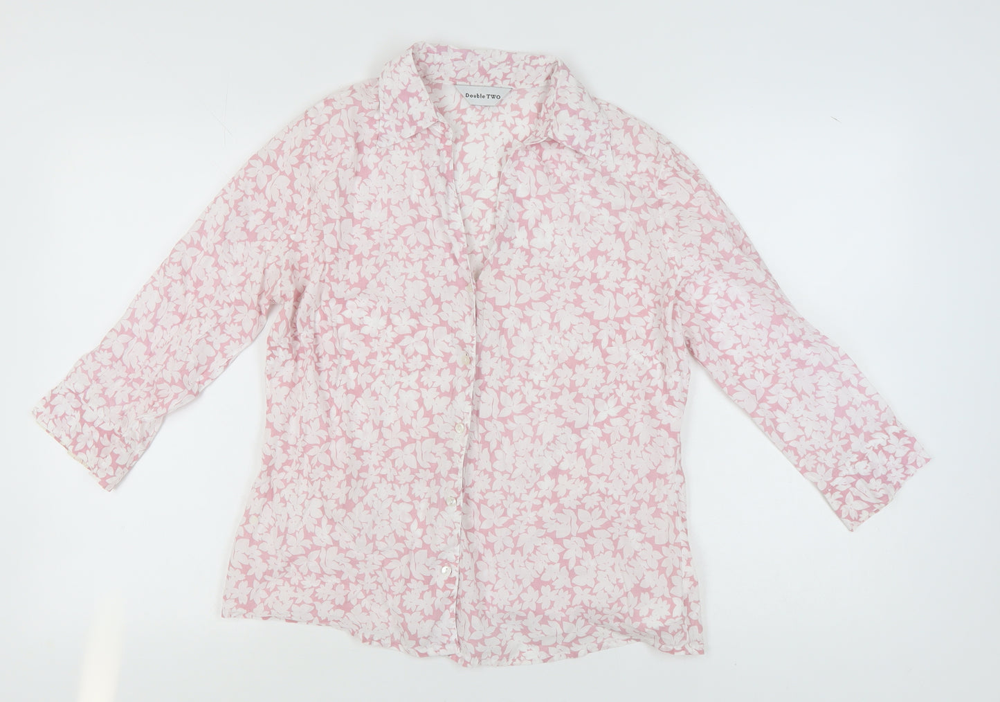 Double TWO Women’s Pink Floral Blouse, Size 12