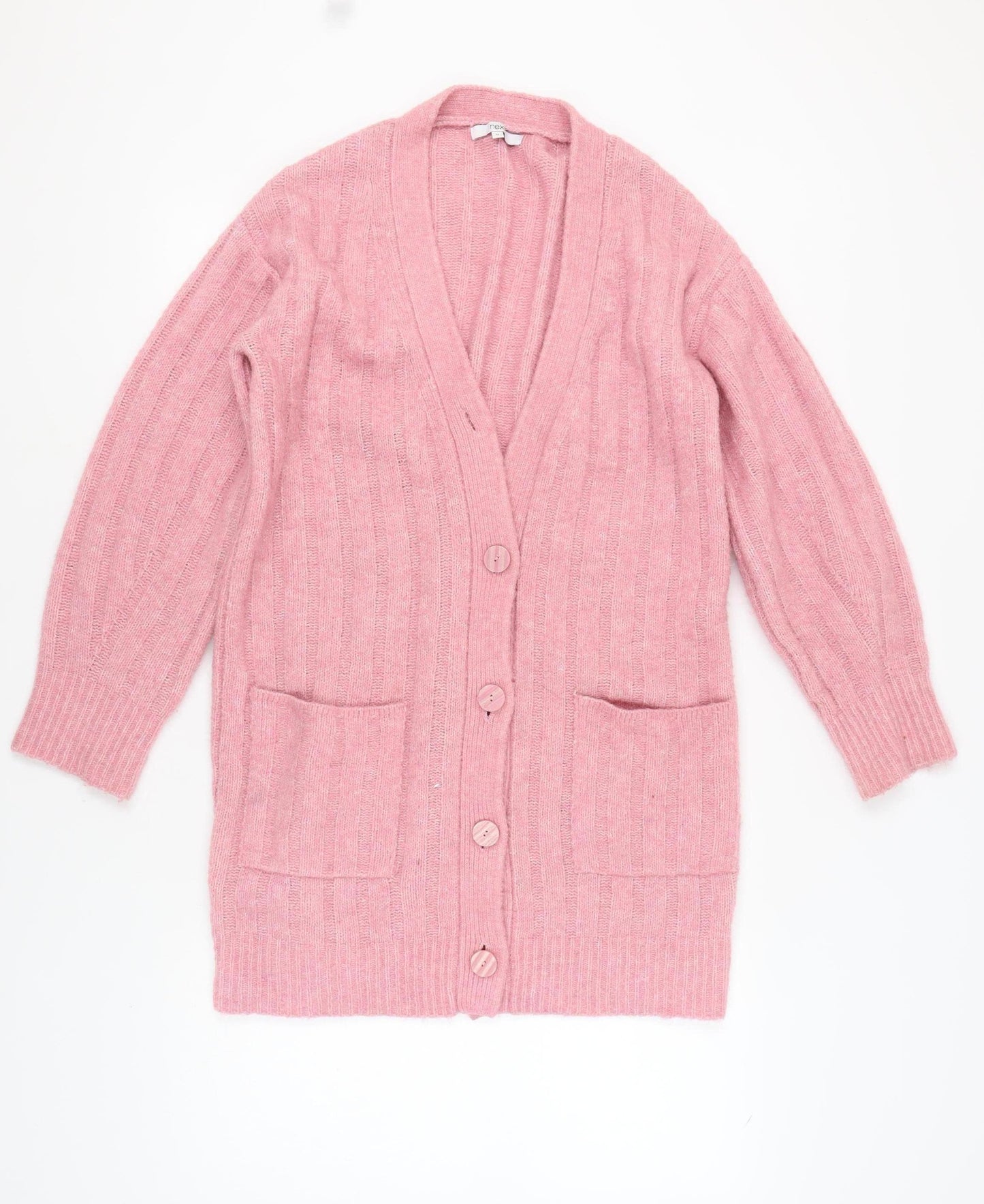 Next Women's Pink Cardigan, V-Neck, Medium, Cozy Winter Wear