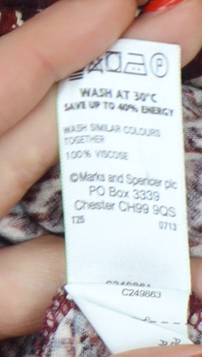 Marks and Spencer Women Multicoloured A-Line Dress Size 16