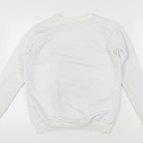 Missguided Women's White Pullover Vintage Graphic Sweatshirt