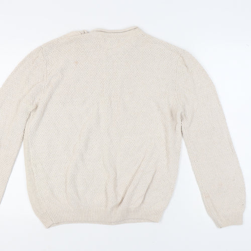 River Island Women's Beige Cable-Knit Pullover Jumper L