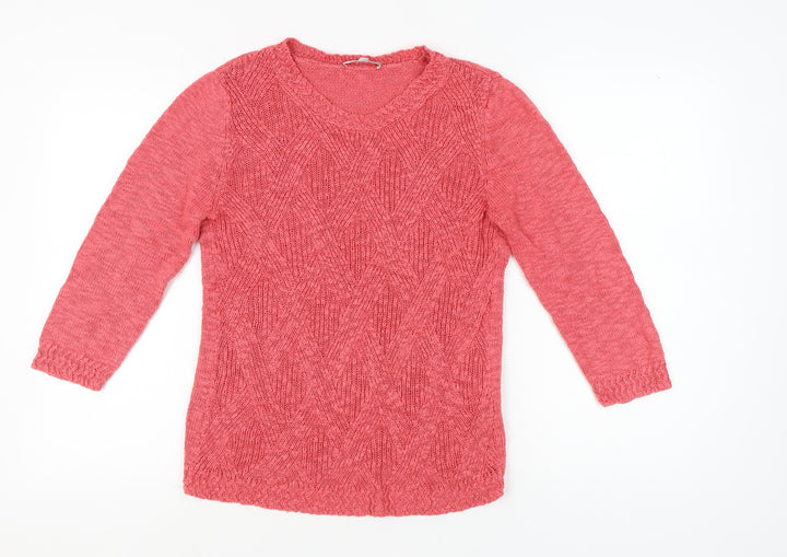 Marks & Spencer Women's Pink Cable-Knit Jumper M