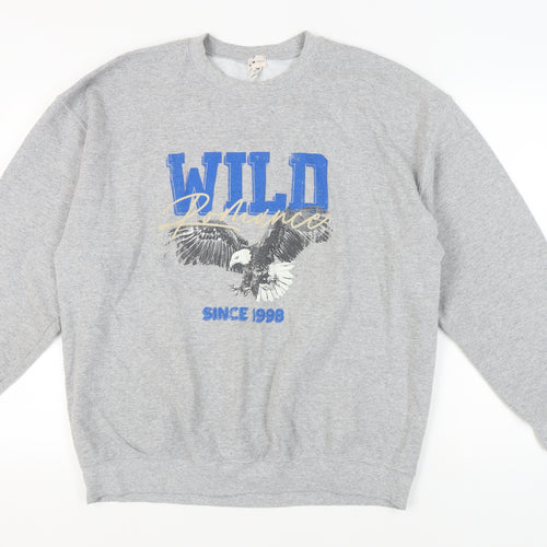 River Island Grey Graphic Sweatshirt - M, Unisex Casual