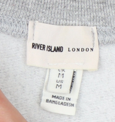 River Island Grey Graphic Sweatshirt - M, Unisex Casual