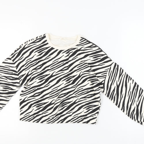 Marks and Spencer Girls' Black Zebra Print Pullover Sweatshirt