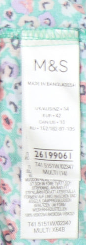 Marks and Spencer Women's Floral Blouse, Size 14, Multicoloured