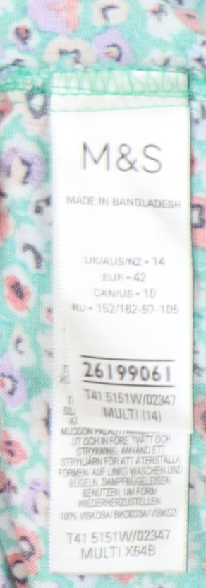 Marks and Spencer Women's Floral Blouse, Size 14, Multicoloured
