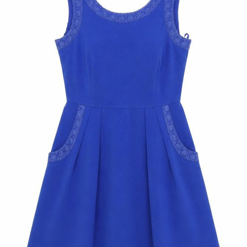 Louche Women's Blue A-Line Sleeveless Dress Size 12