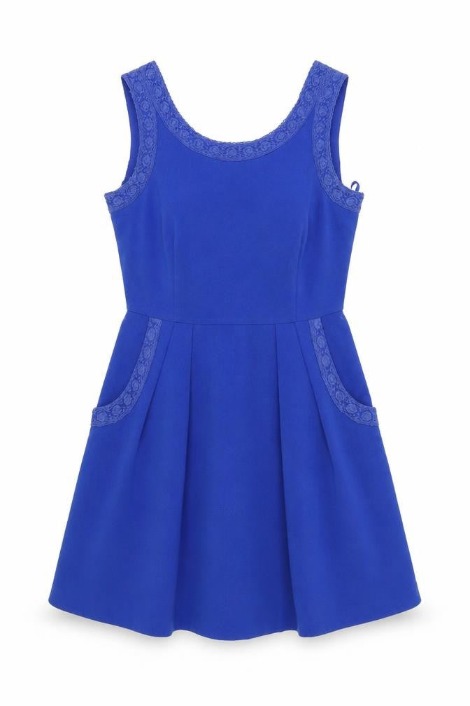 Louche Women's Blue A-Line Sleeveless Dress Size 12