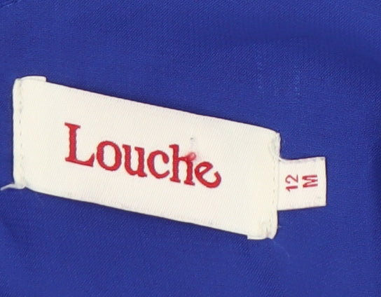 Louche Women's Blue A-Line Sleeveless Dress Size 12
