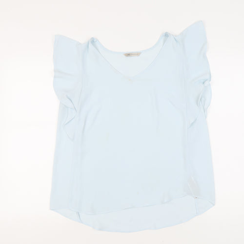 Marks and Spencer Blue Women's Blouse, Size 14, V-Neck, Casual