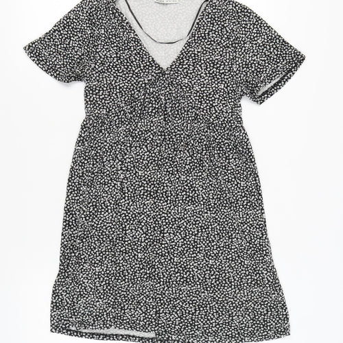 Pull & Bear Women’s Black Floral A-Line Dress, S