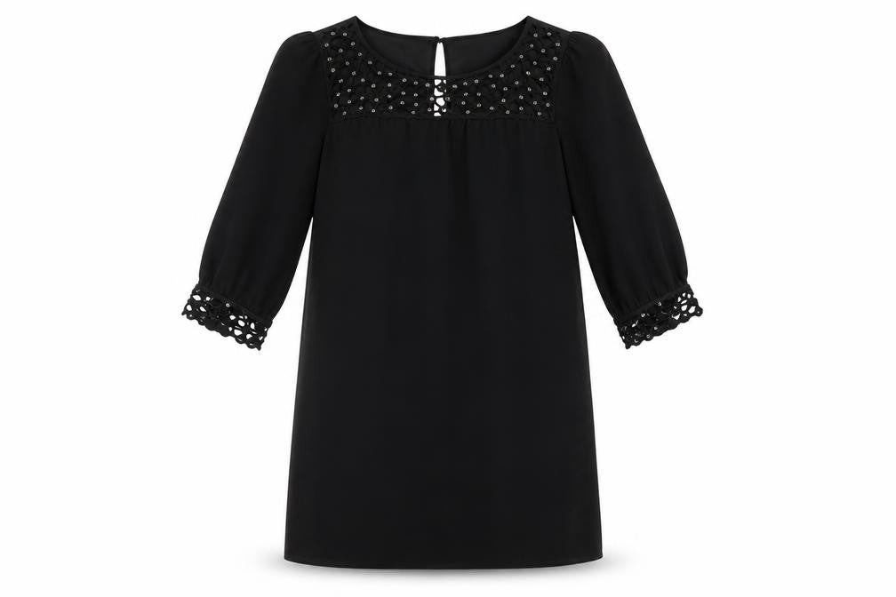 Front view of Marks & Spencer Women's Black Shift Dress, size 8