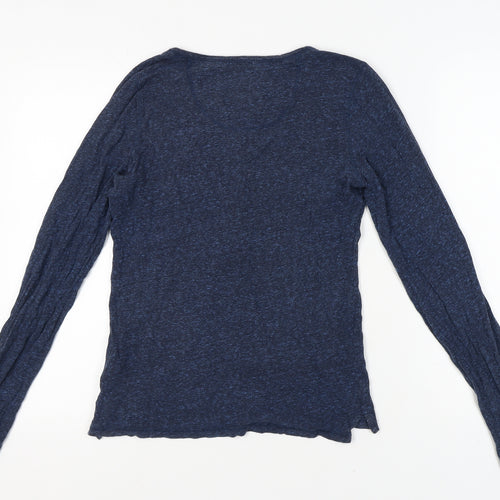 Superdry Women's Blue Henley Long Sleeve T-Shirt