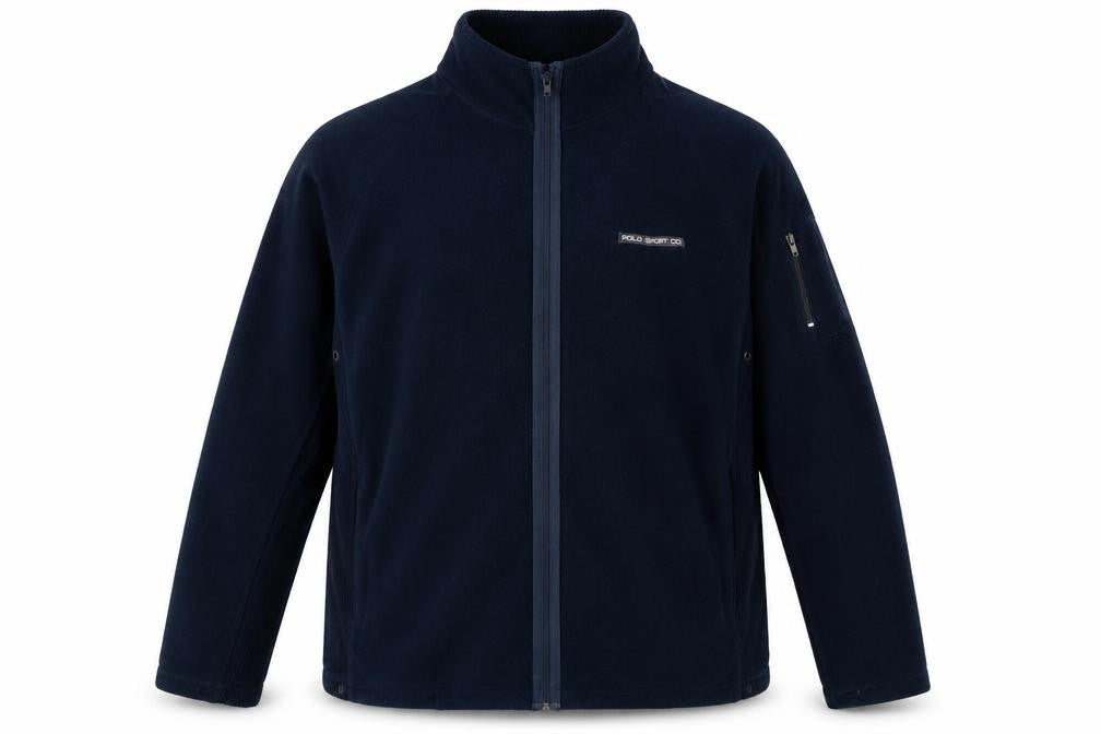 Front view of Polo Sport Men's XL Blue Fleece Jacket