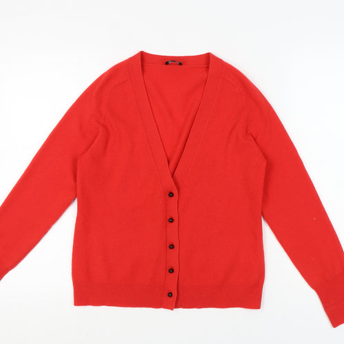 Jaeger Women's Red Cashmere Cardigan M