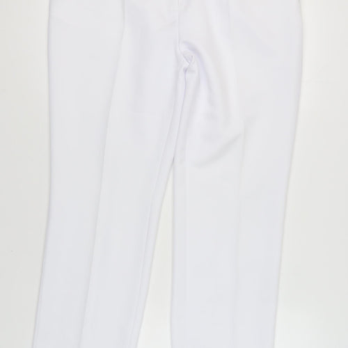 Emsmorn Women's White Regular Fit Trousers, Size 18