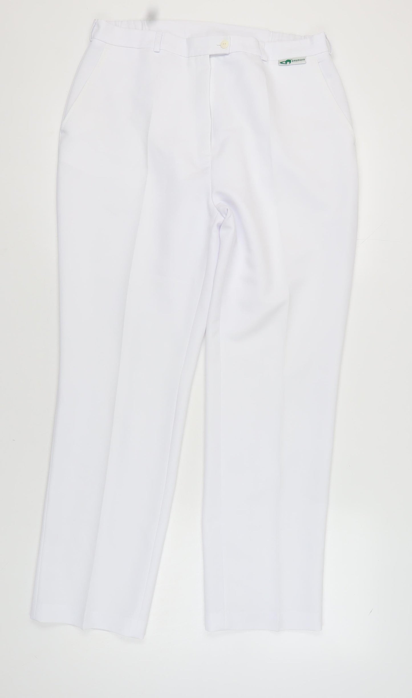 Emsmorn Women's White Regular Fit Trousers, Size 18