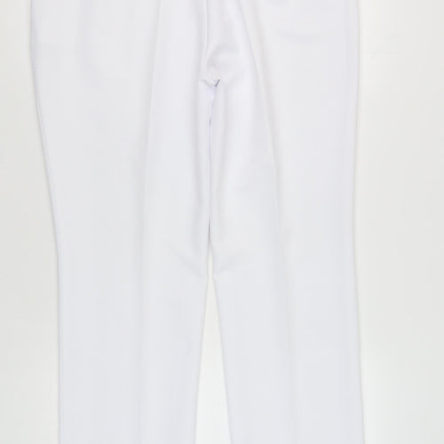 Emsmorn Women's White Regular Fit Trousers, Size 18