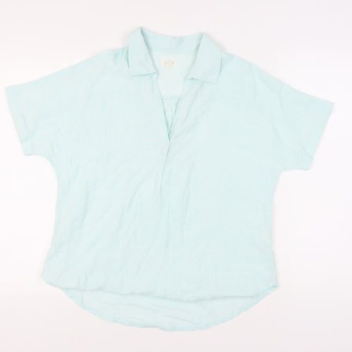 Mountain Warehouse Women's Blue Linen Blouse, Size 12
