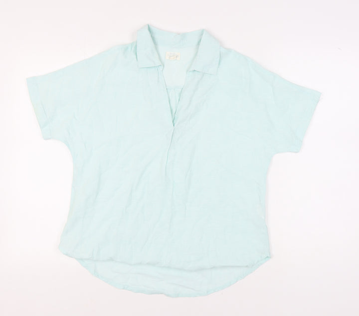 Mountain Warehouse Women's Blue Linen Blouse, Size 12