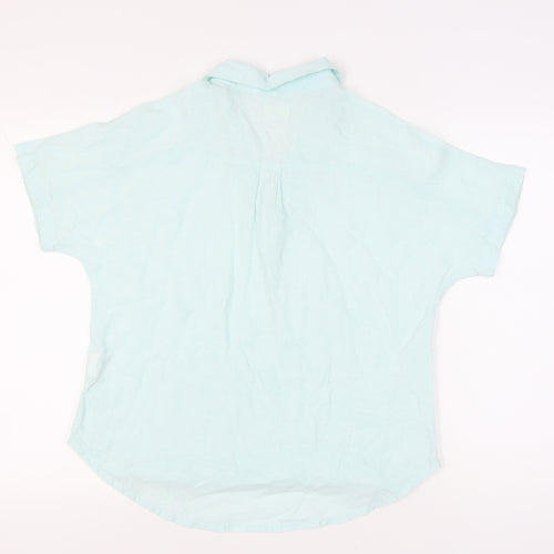 Mountain Warehouse Women's Blue Linen Blouse, Size 12