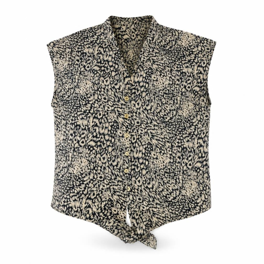 Front view of Oasis Women’s Multicoloured Blouse, size UK 8, Button Collar