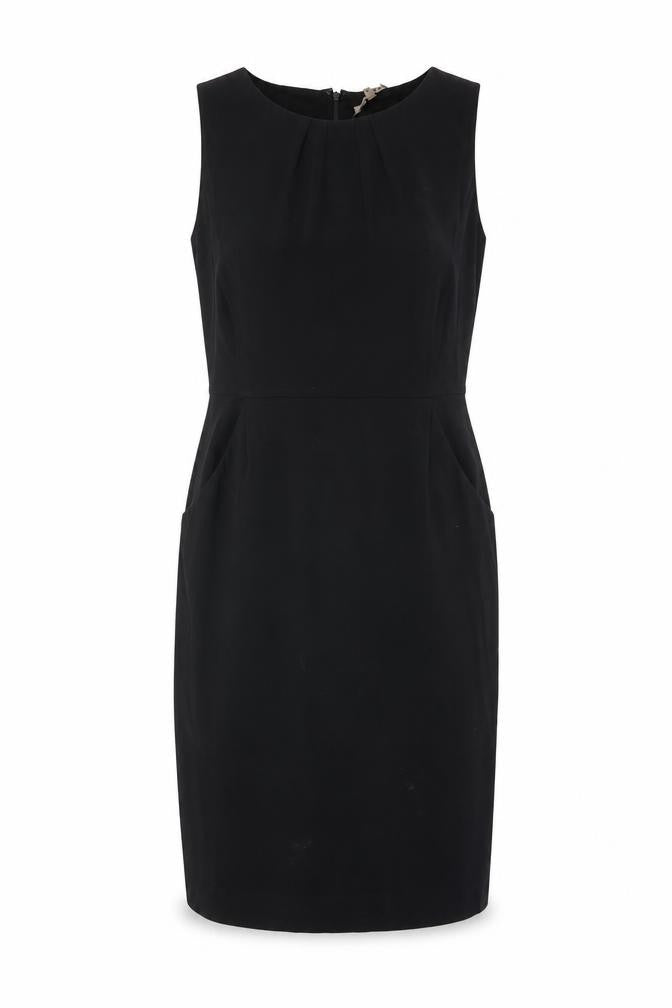 Front view of Jigsaw Women's Black Sheath Dress, size 10, Sleeveless