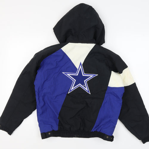 Apex One Men's Vintage Cowboys Hooded Jacket L Black Blue