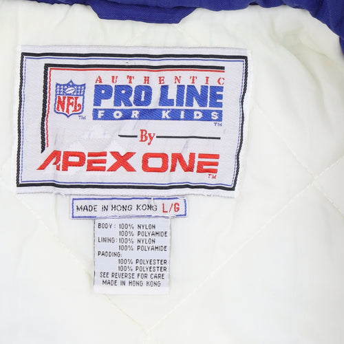 Apex One Men's Vintage Cowboys Hooded Jacket L Black Blue